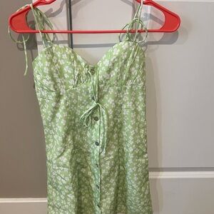Princess Polly | Green Floral Button-Down Dress | size 2 | never been worn
